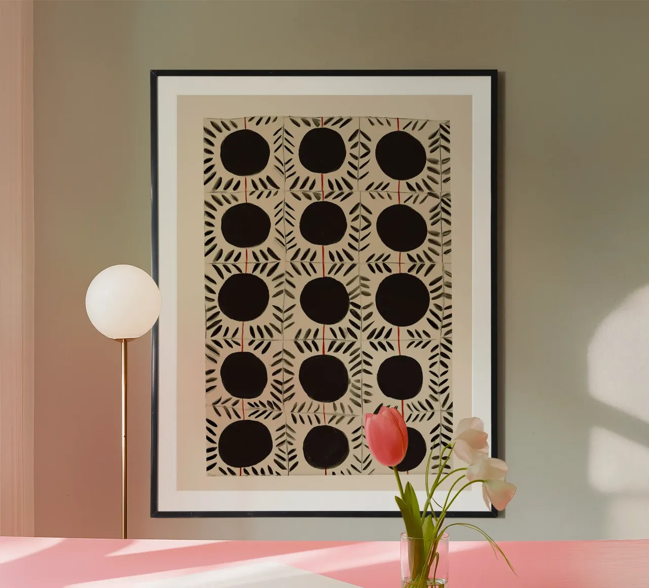 Circle & Leaf Pattern poster da Sienna Atelier