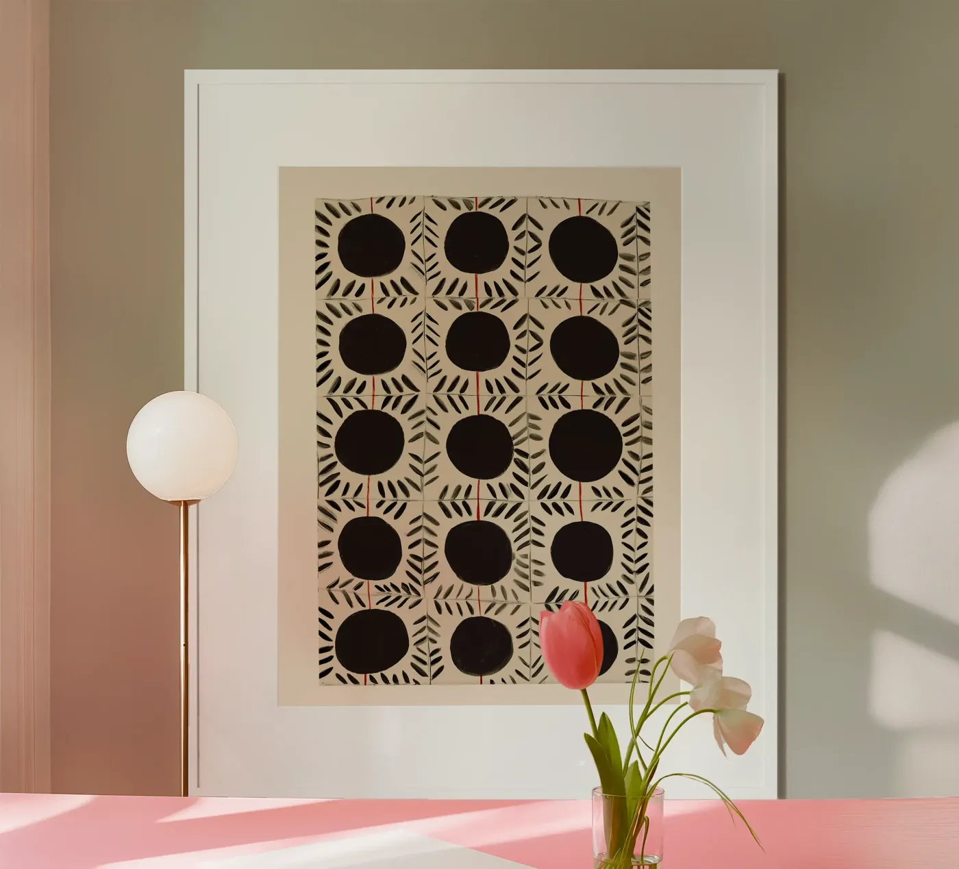 Circle & Leaf Pattern Poster von Sienna Atelier