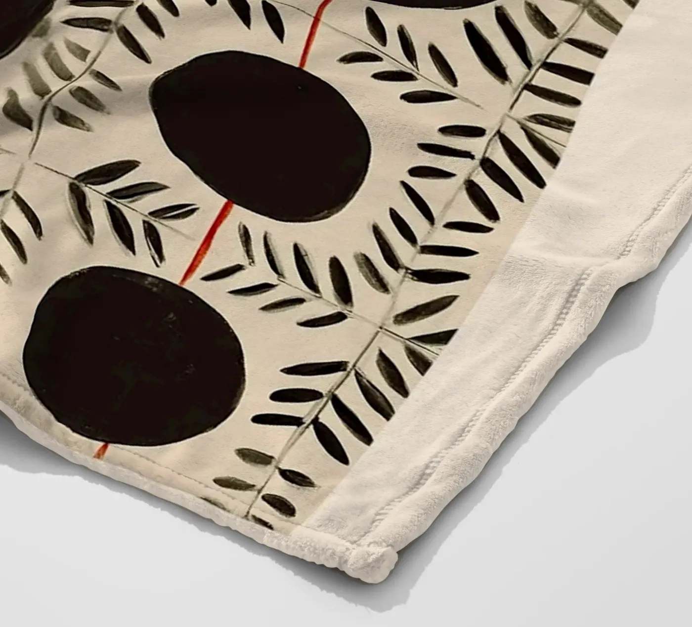 Circle & Leaf Pattern coperta in pile da Sienna Atelier