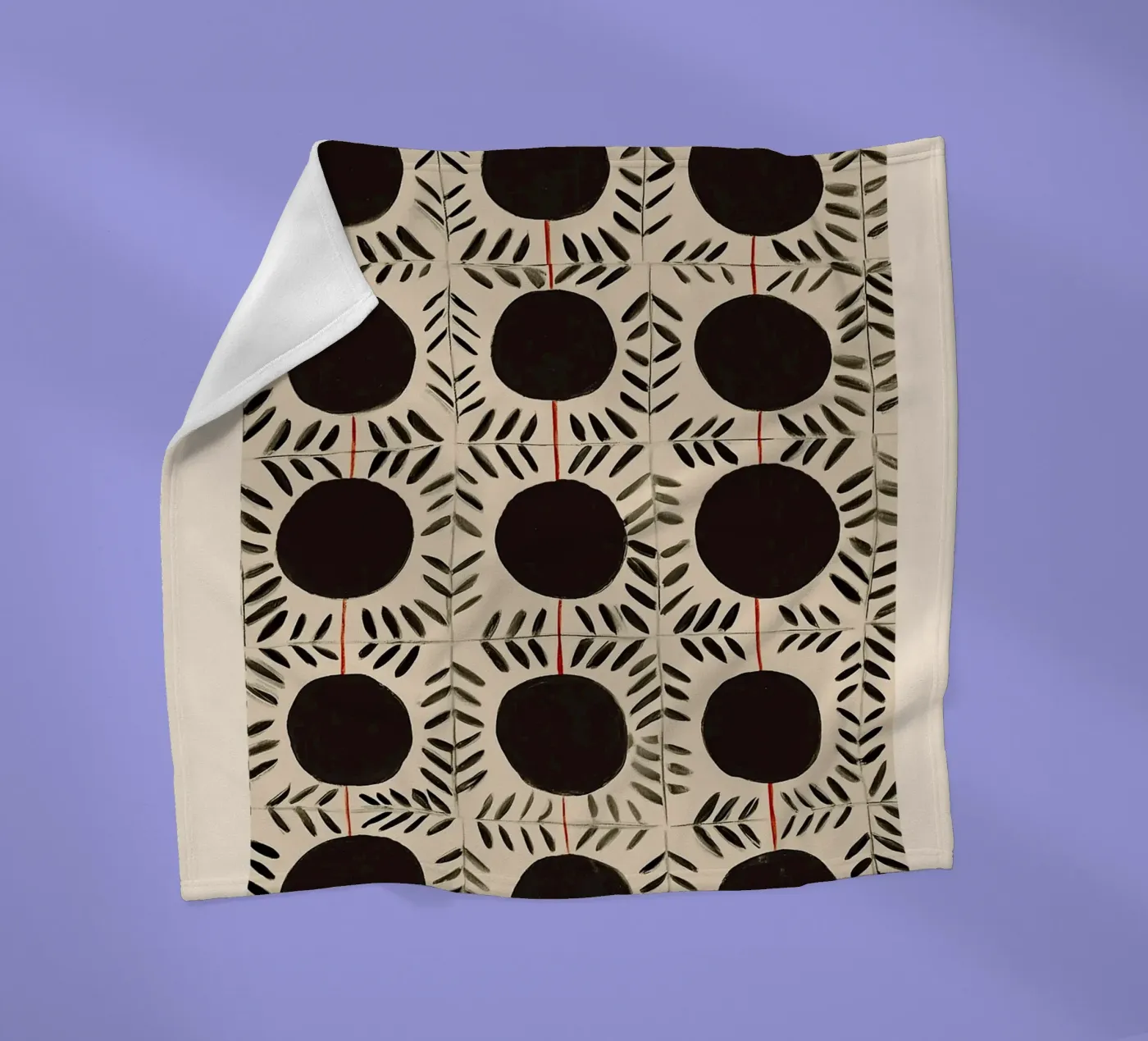 Circle & Leaf Pattern coperta in pile da Sienna Atelier