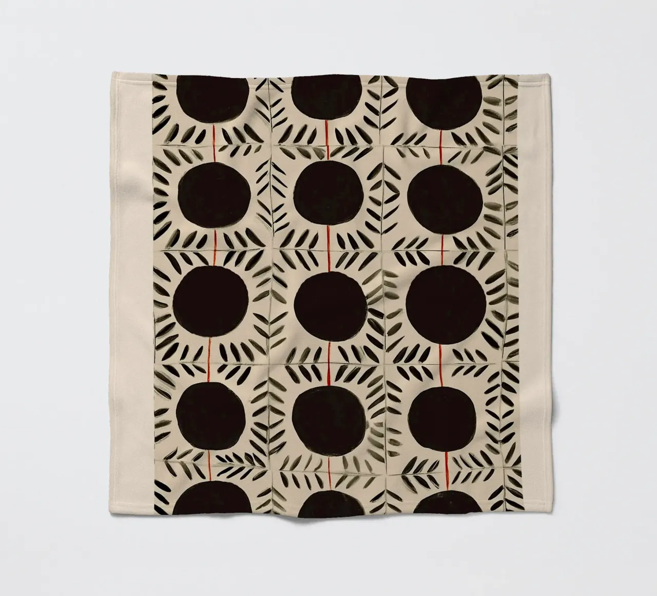 Circle & Leaf Pattern Fleecedecke von Sienna Atelier