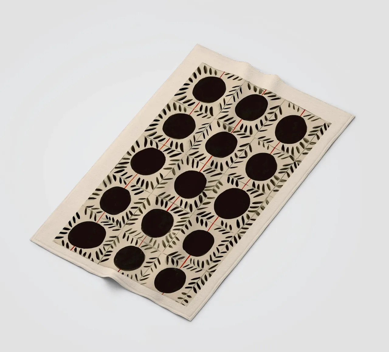 Circle & Leaf Pattern Fleecedecke von Sienna Atelier