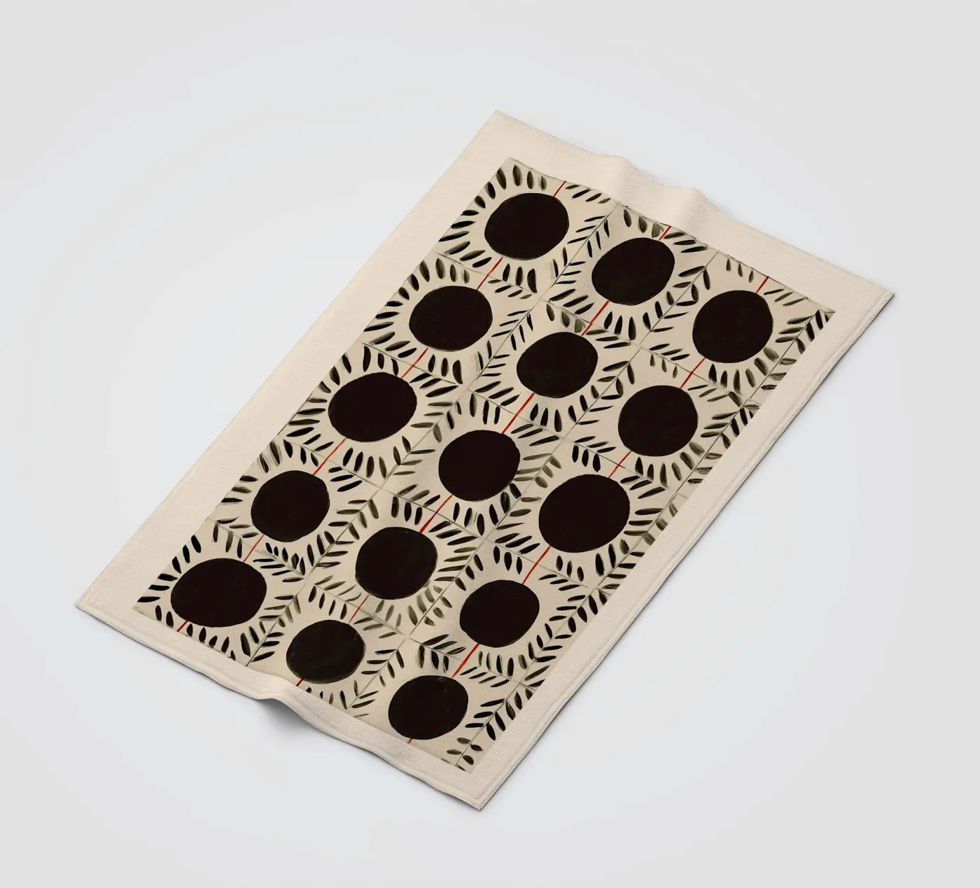 Circle & Leaf Pattern coperta in pile da Sienna Atelier