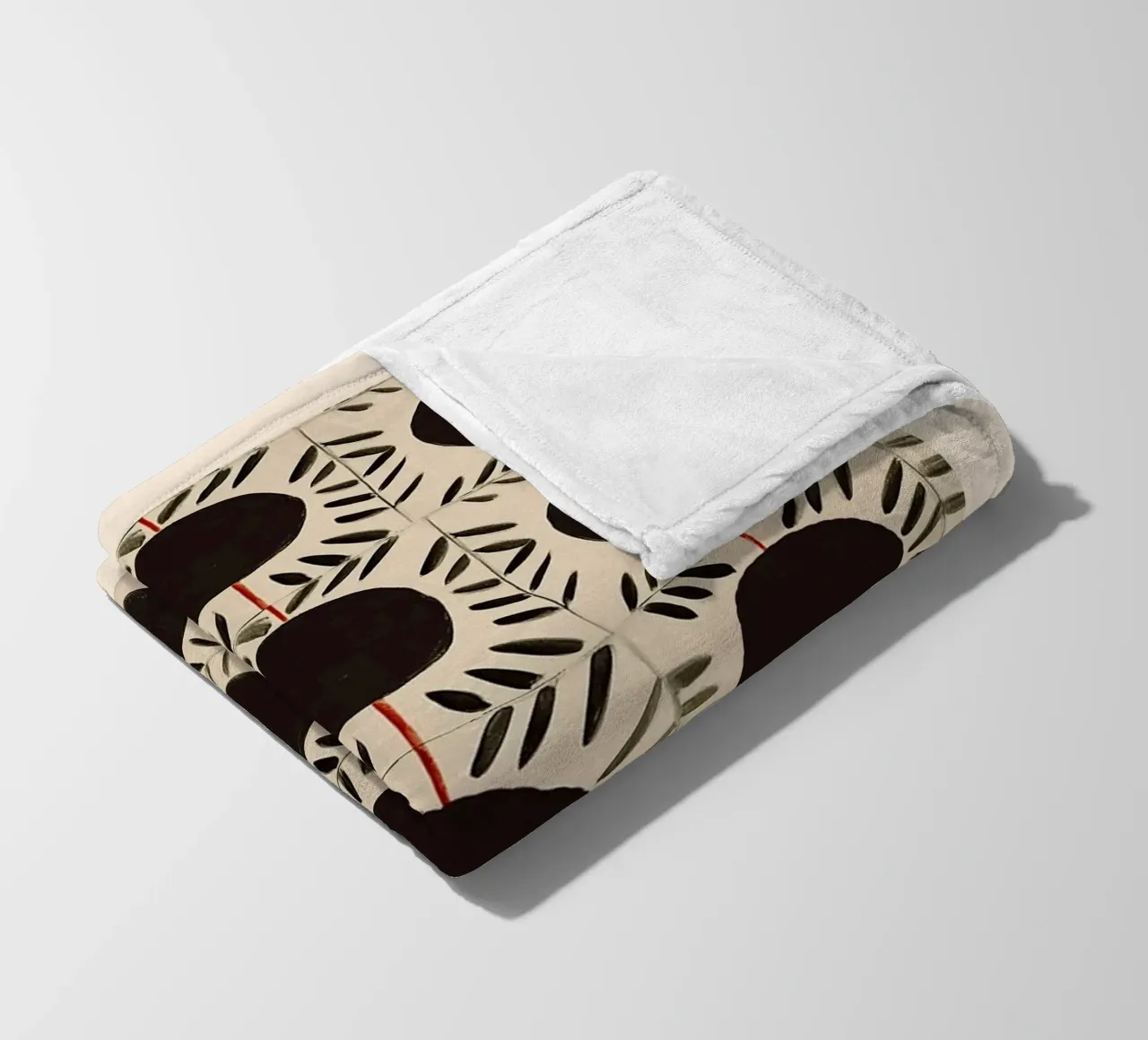 Circle & Leaf Pattern Fleecedecke von Sienna Atelier