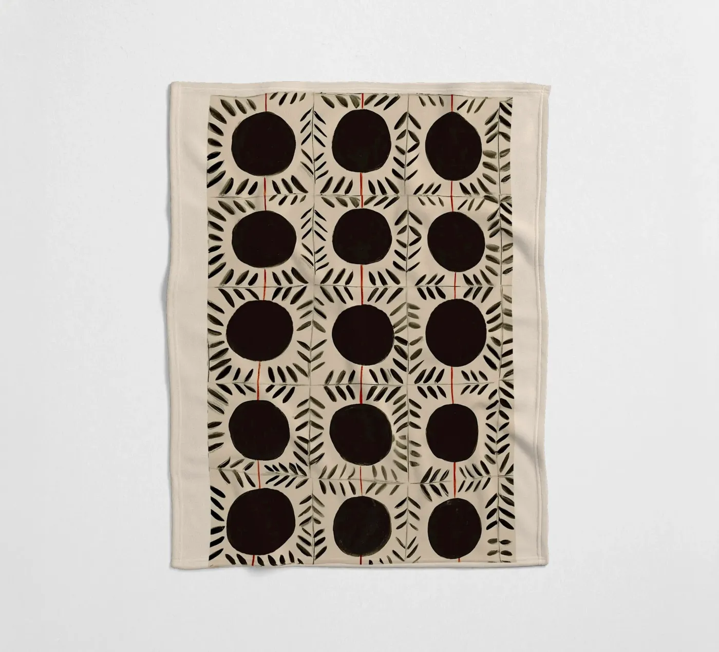 Circle & Leaf Pattern coperta in pile da Sienna Atelier