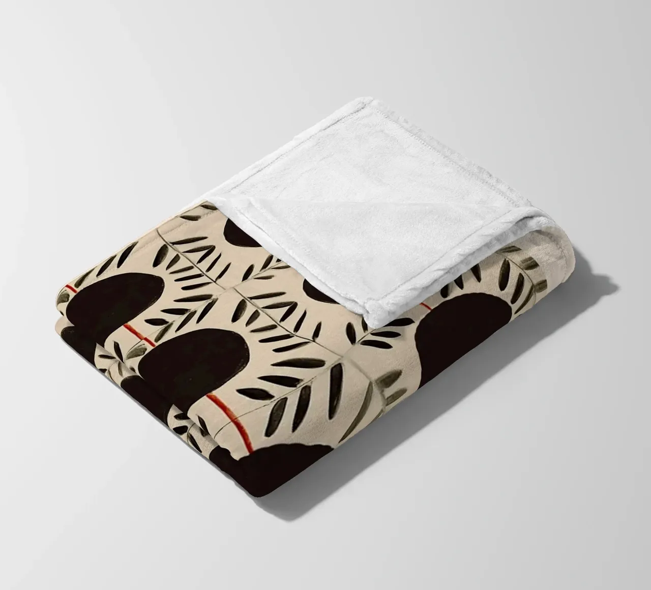 Circle & Leaf Pattern Fleecedecke von Sienna Atelier