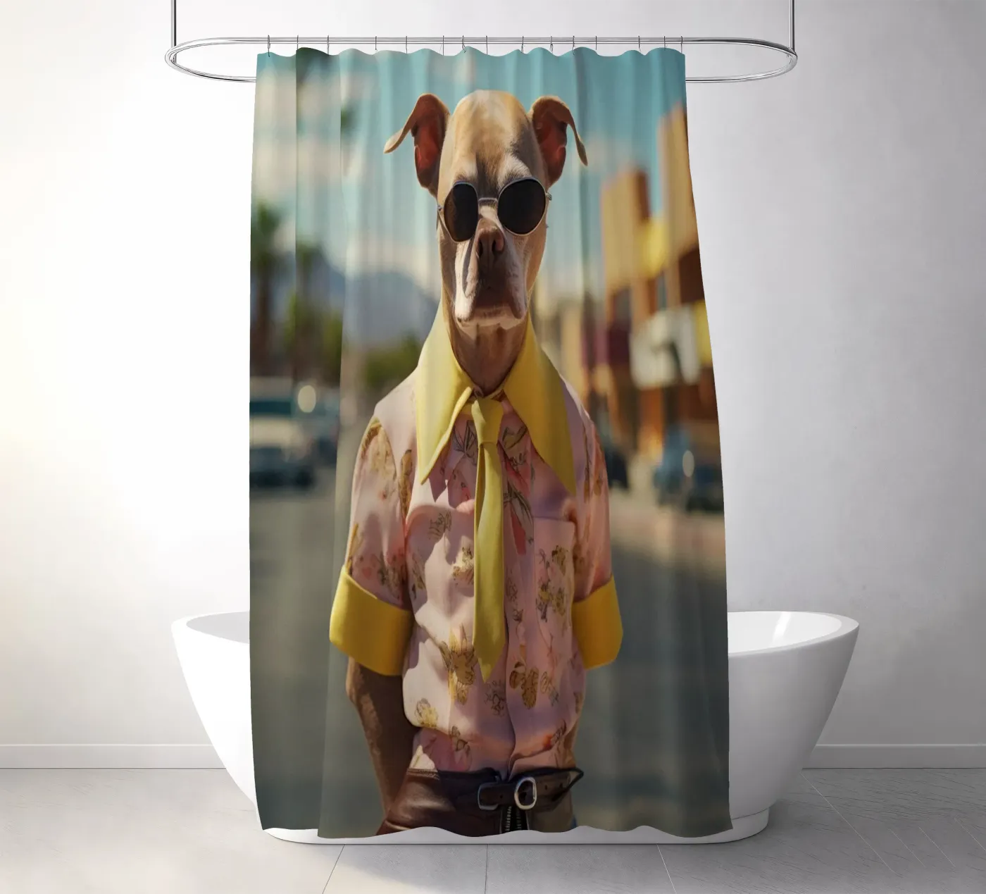 Kyle douchegordijn van Affiches Chien Originales – Dogland
