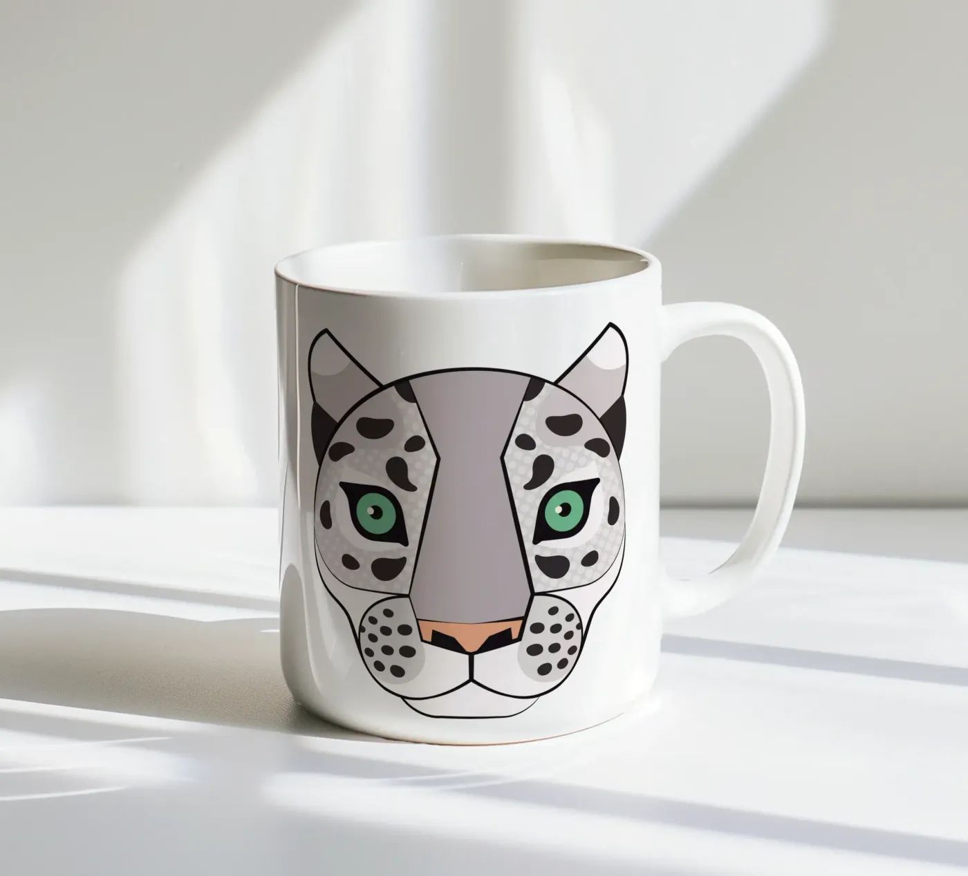 Snow Leopard ceramic mug by Lidia Blomgren