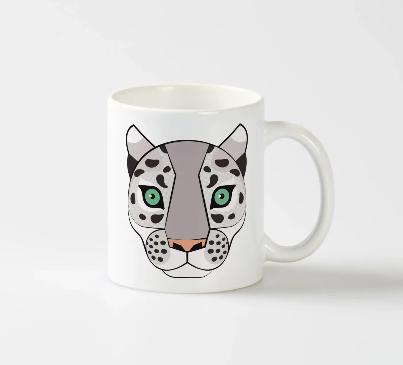 Snow Leopard ceramic mug by Lidia Blomgren