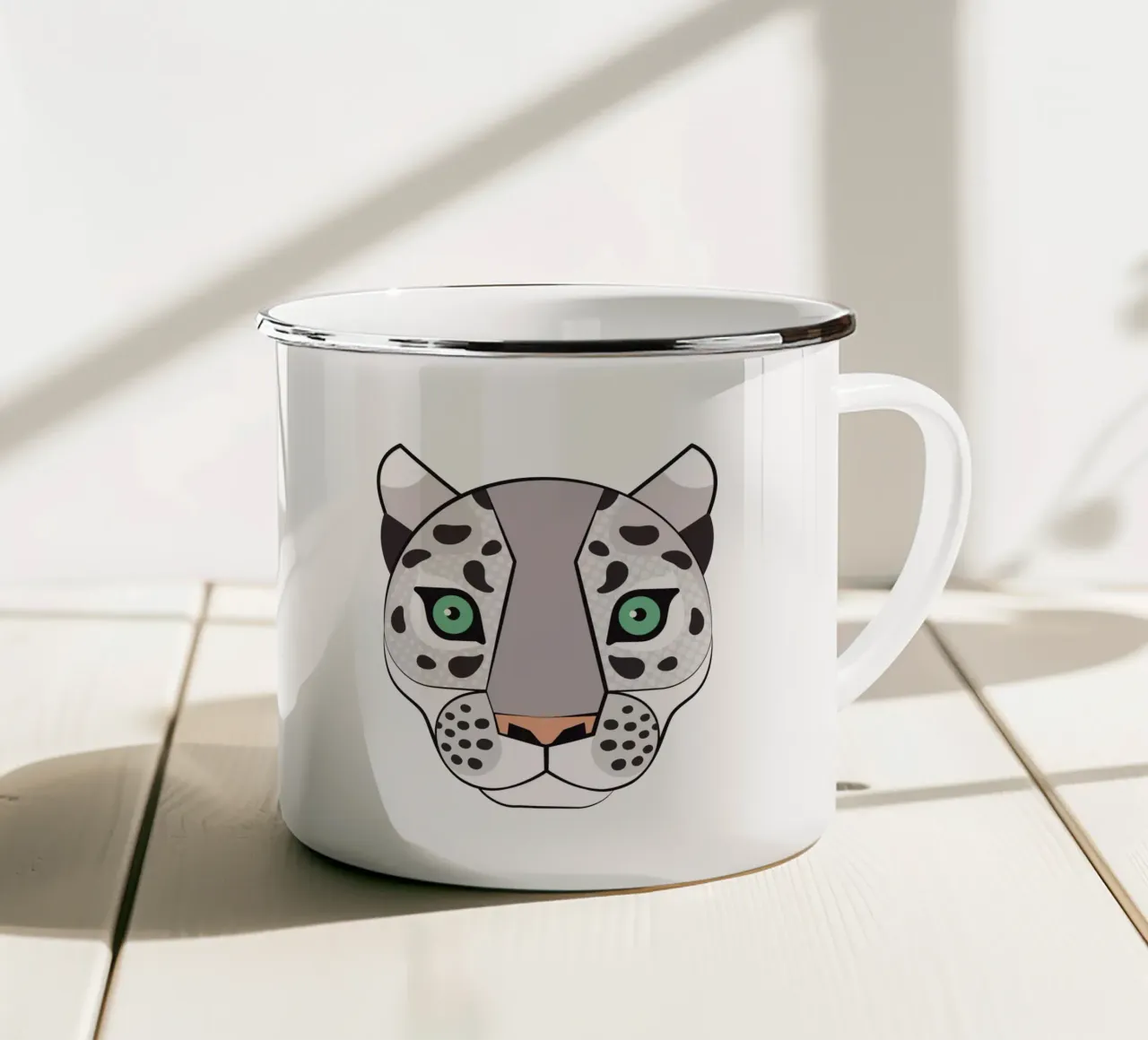 Snow Leopard tazza in smalto da Lidia Blomgren