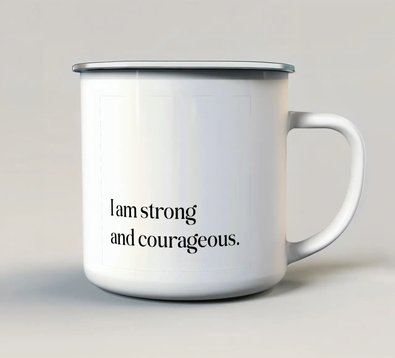 Sono forte e coraggioso tazza in smalto da SPIRIIT