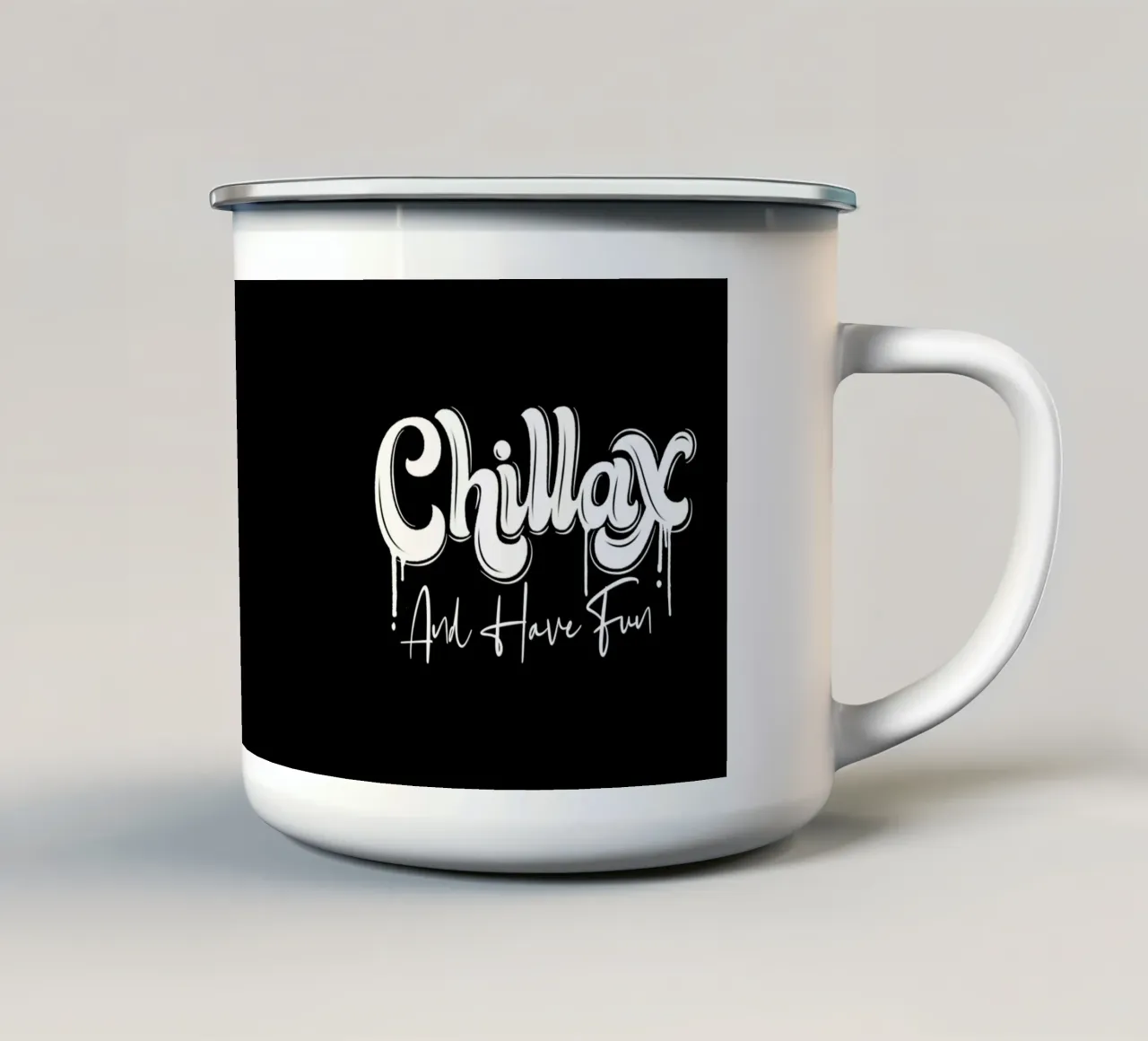 Rilassarsi e divertirsi. Chillax tazza in smalto da CalliLetters