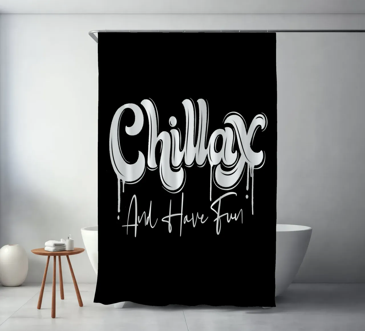 Chill and have Fun. Chillax shower curtain by CalliLetters