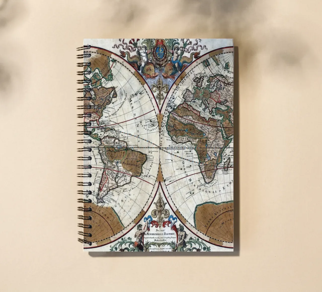 old world map spiral notebook by 100 Historical Maps