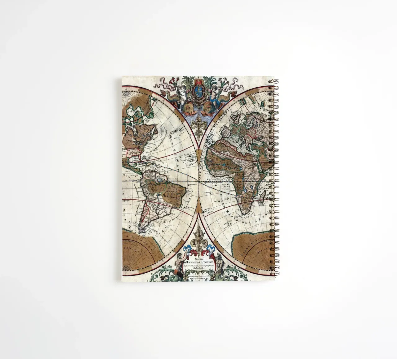 old world map spiral notebook by 100 Historical Maps