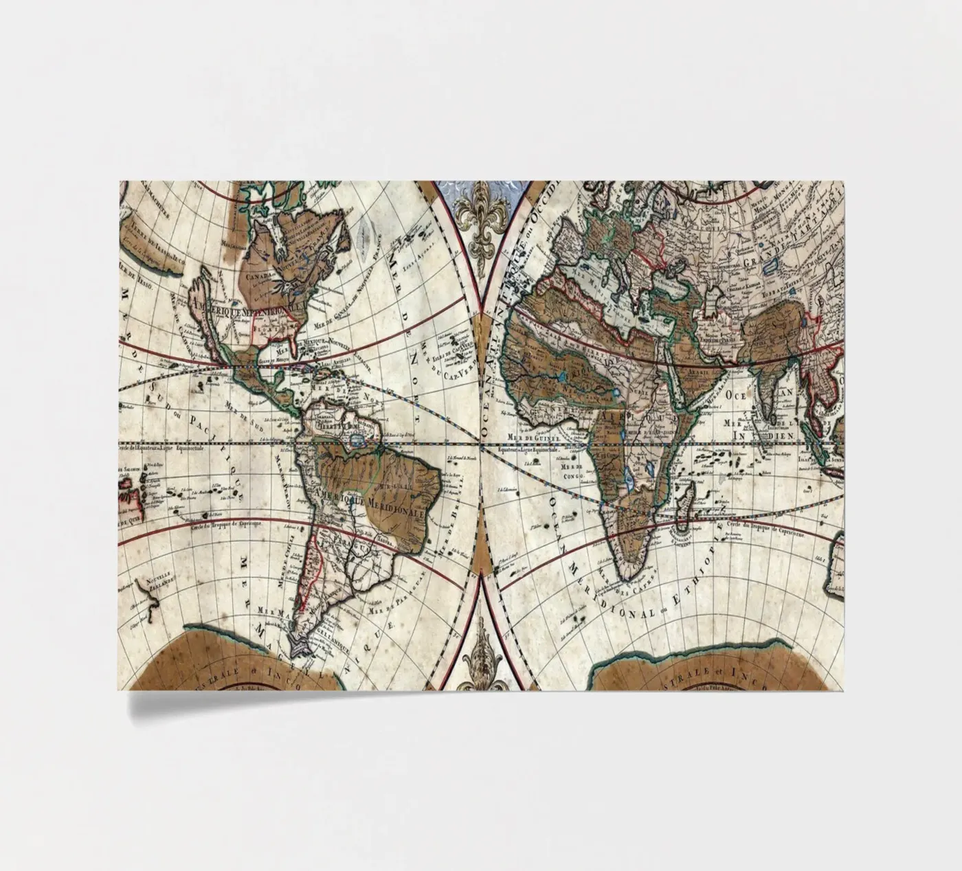 ancienne carte du monde planche autocollant de 100 Historical Maps