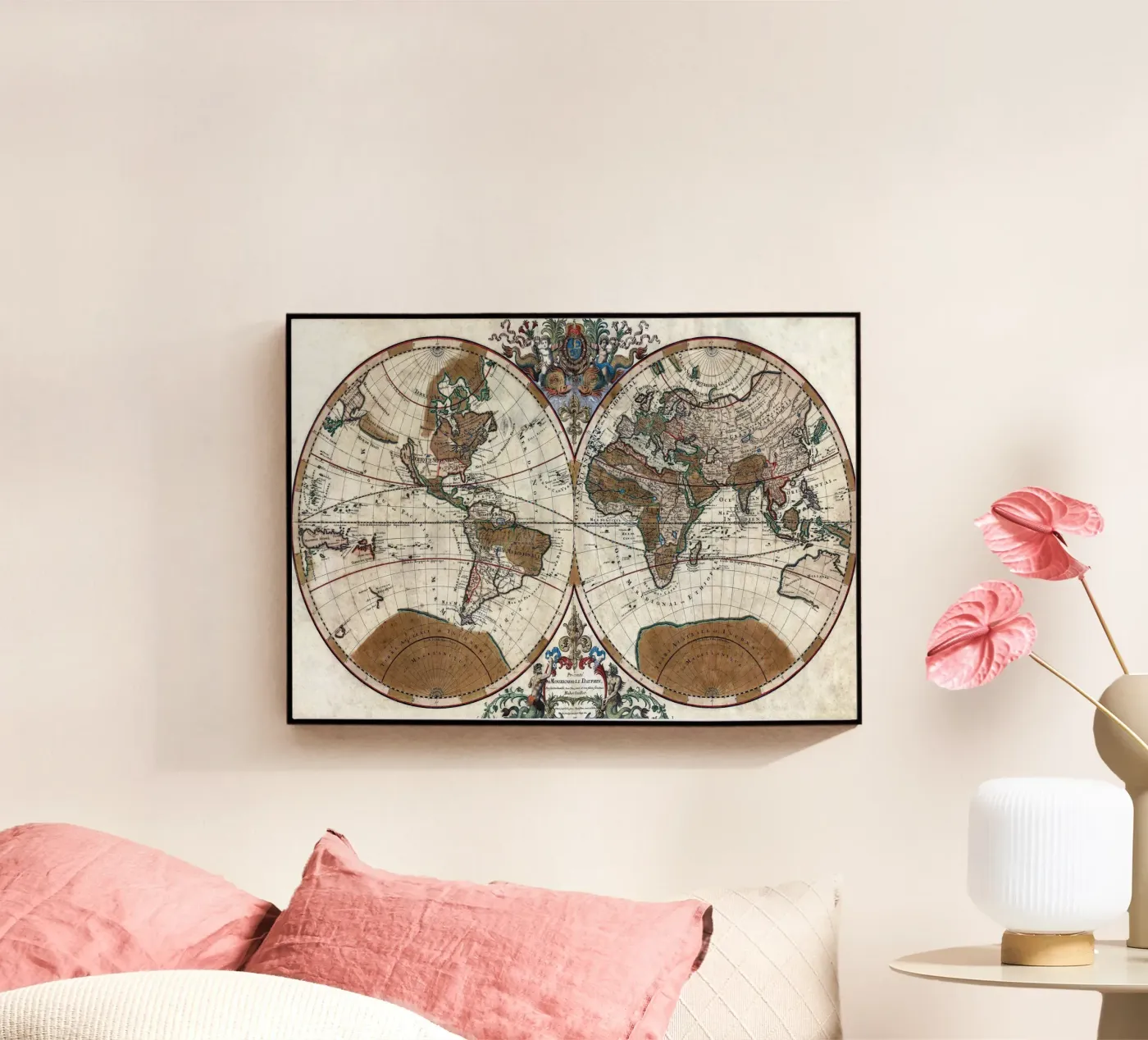 old world map acryl van 100 Historical Maps