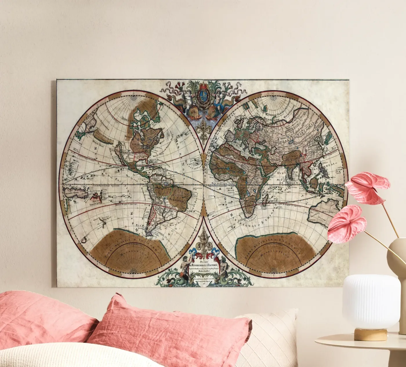 old world map acryl van 100 Historical Maps