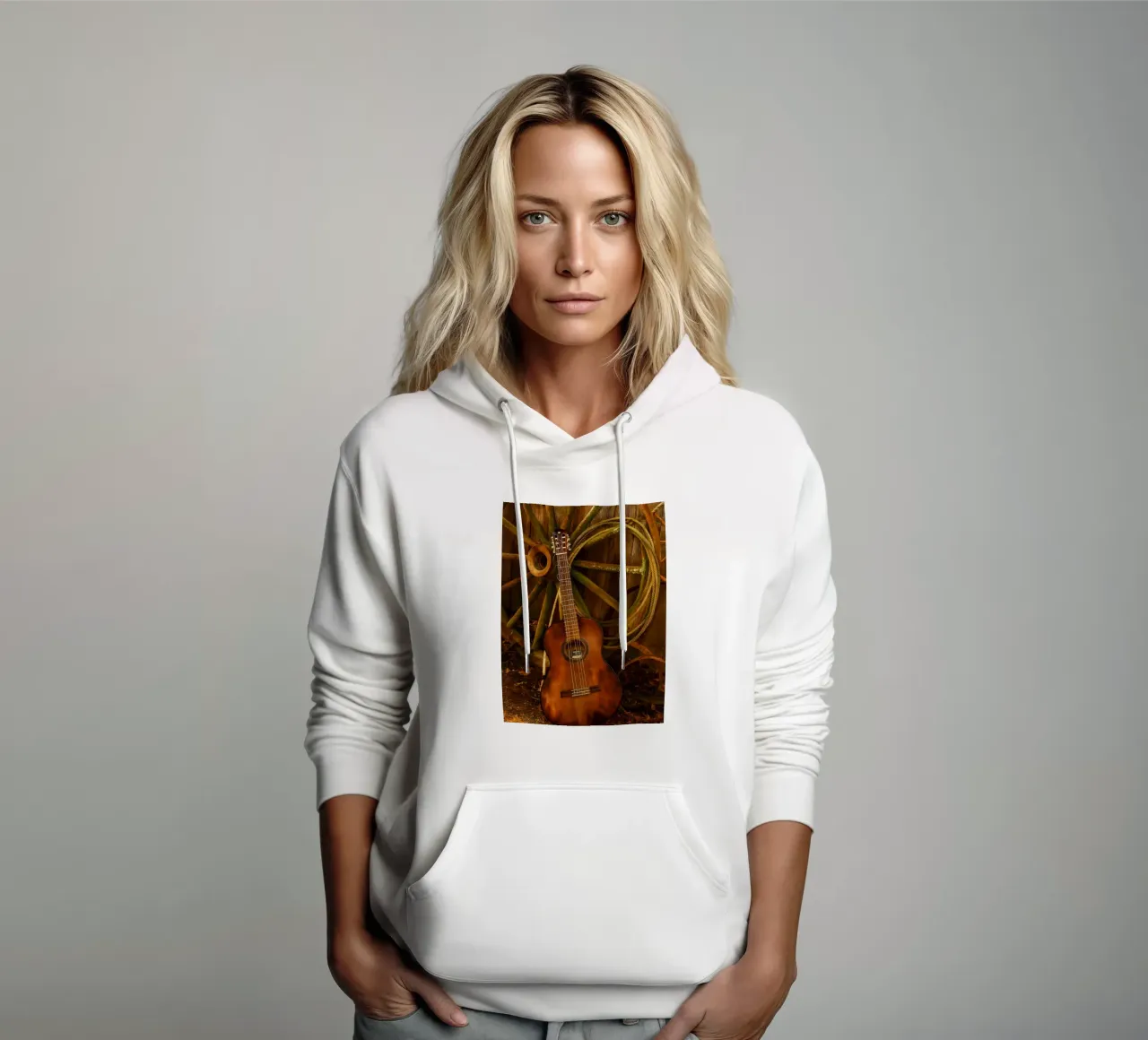 vecchia chitarra con corde rotte felpa con cappuccio da Deemoll