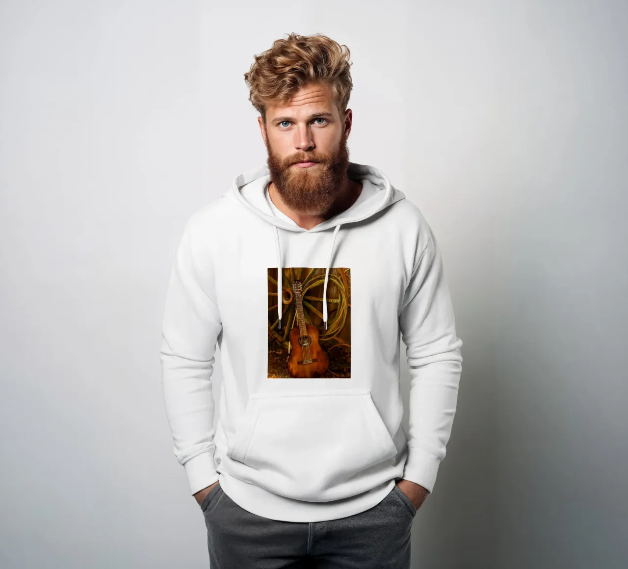 vecchia chitarra con corde rotte felpa con cappuccio da Deemoll