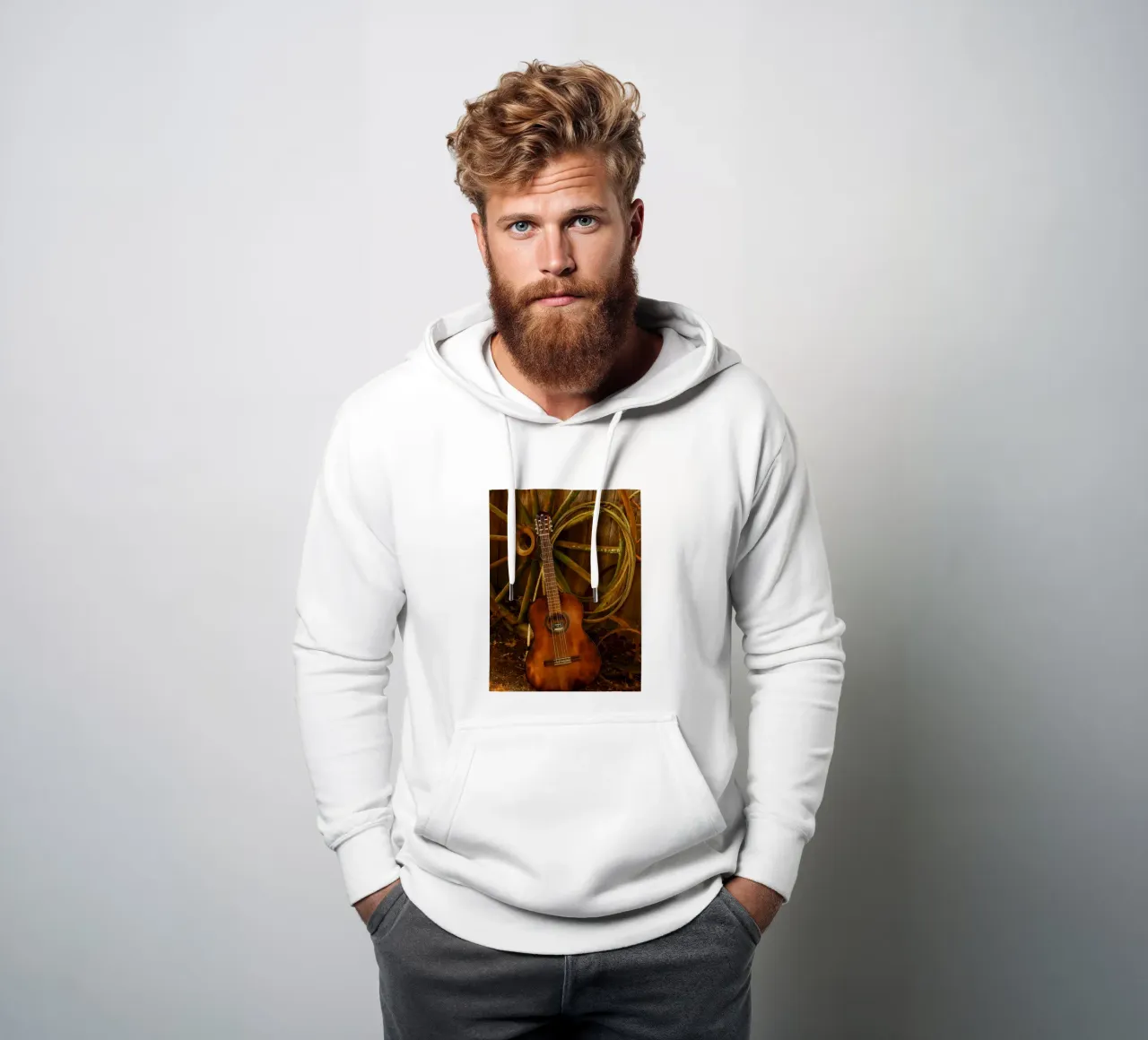 vecchia chitarra con corde rotte felpa con cappuccio da Deemoll