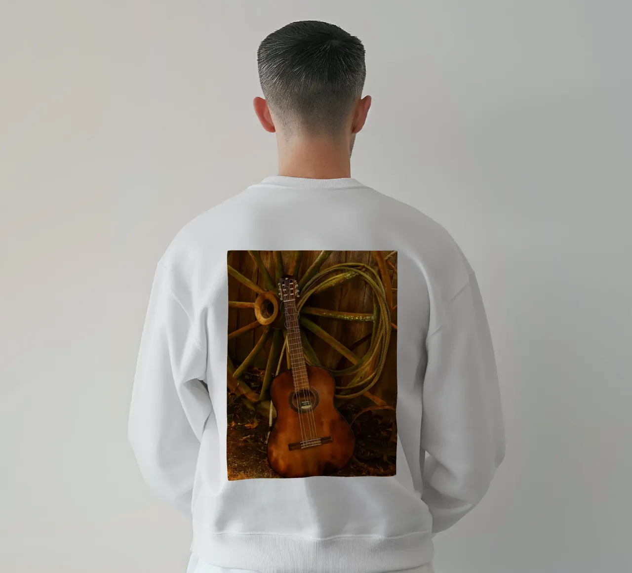 old guitar with broken strings sweatshirt by Deemoll