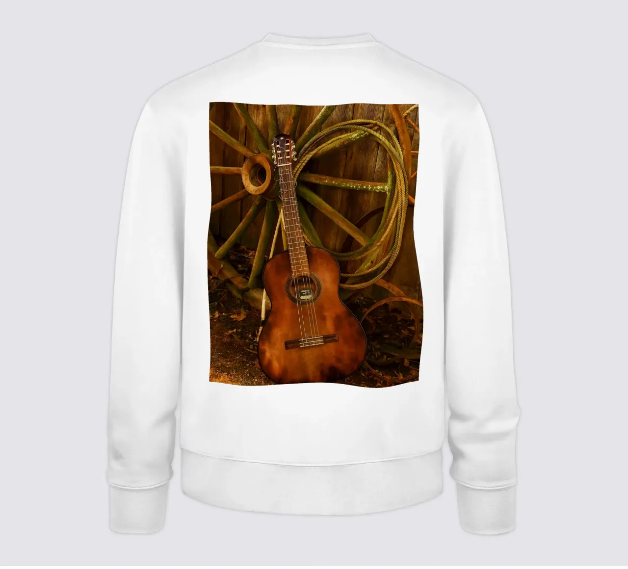 old guitar with broken strings sweatshirt by Deemoll