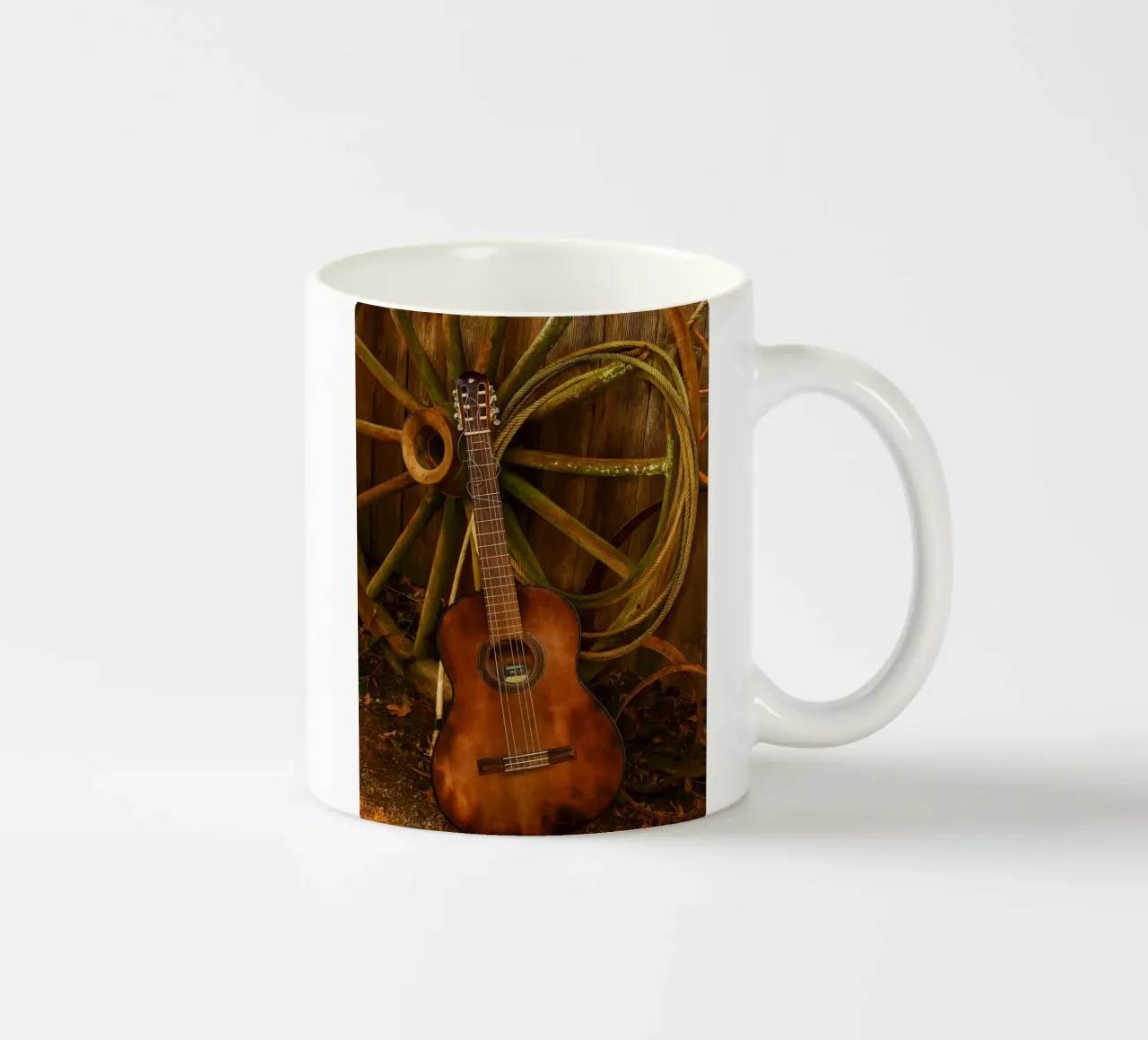 vecchia chitarra con corde rotte tazza in ceramica da Deemoll