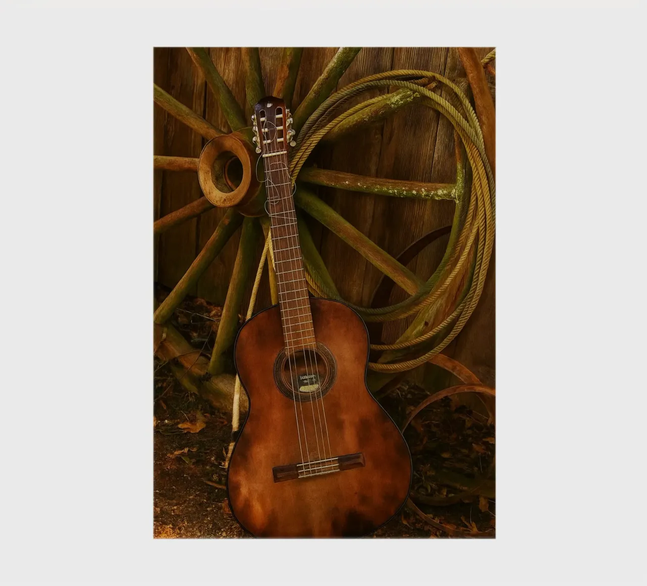 old guitar with broken strings notebook by Deemoll