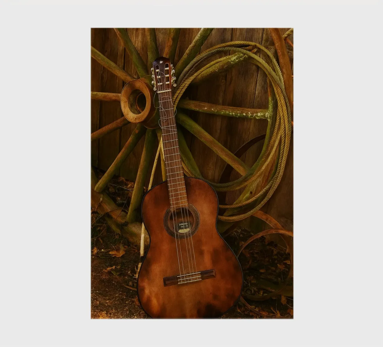 old guitar with broken strings notebook by Deemoll