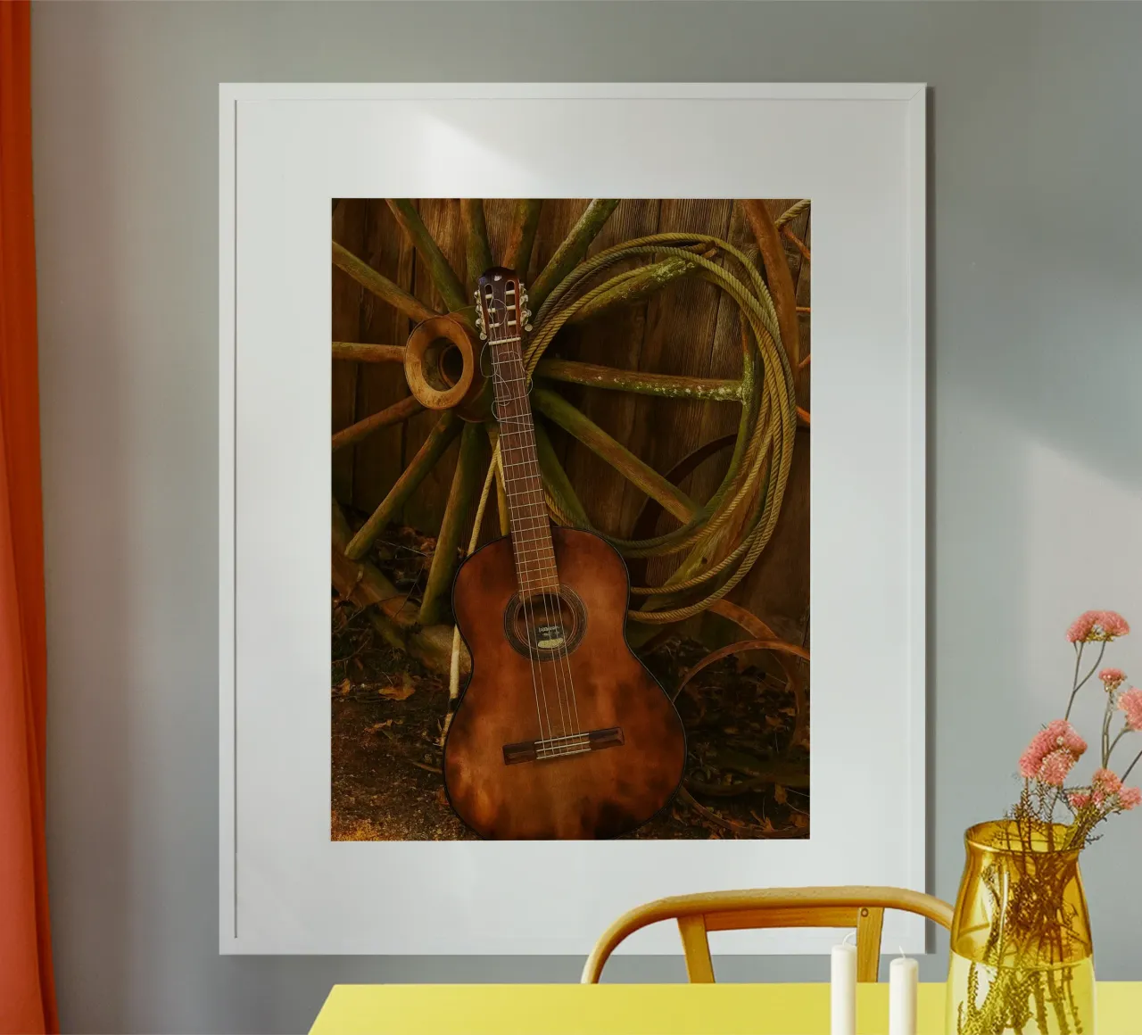 old guitar with broken strings hahnemühle by Deemoll