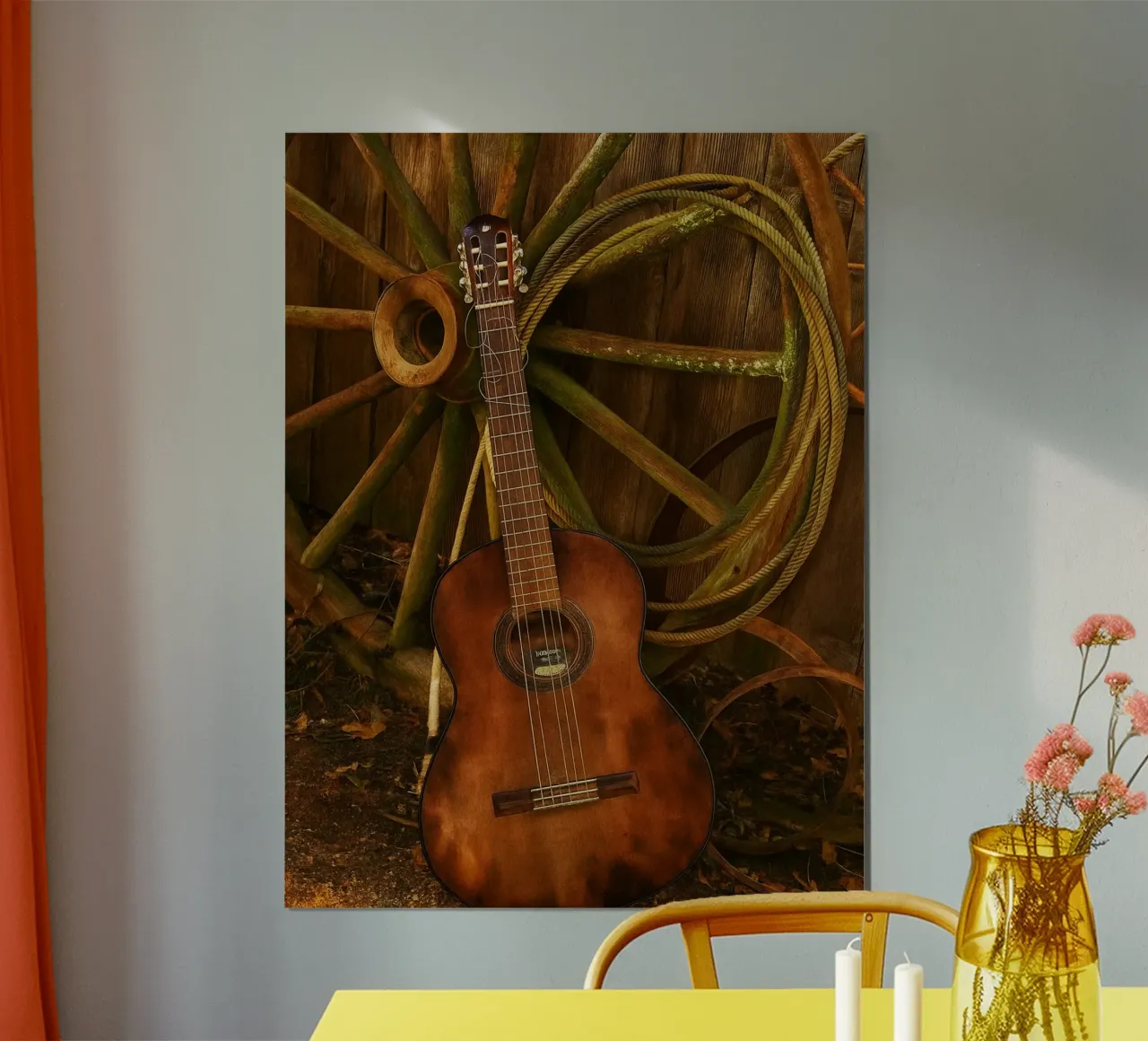 old guitar with broken strings hahnemühle by Deemoll