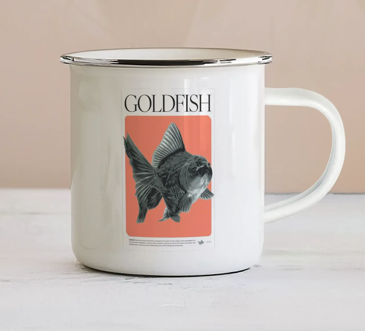 PESCE D'ORO tazza in smalto da Cranio Dsgn