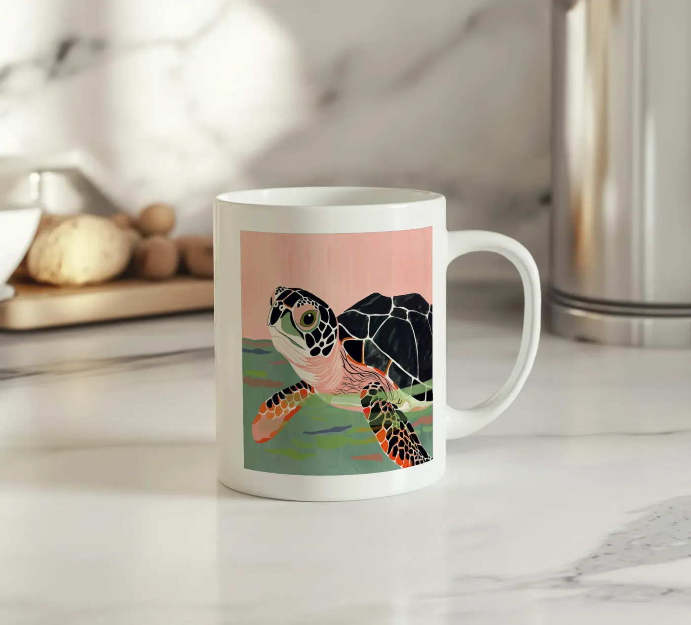 Cute Turtle ceramic mug by ArtsySesta