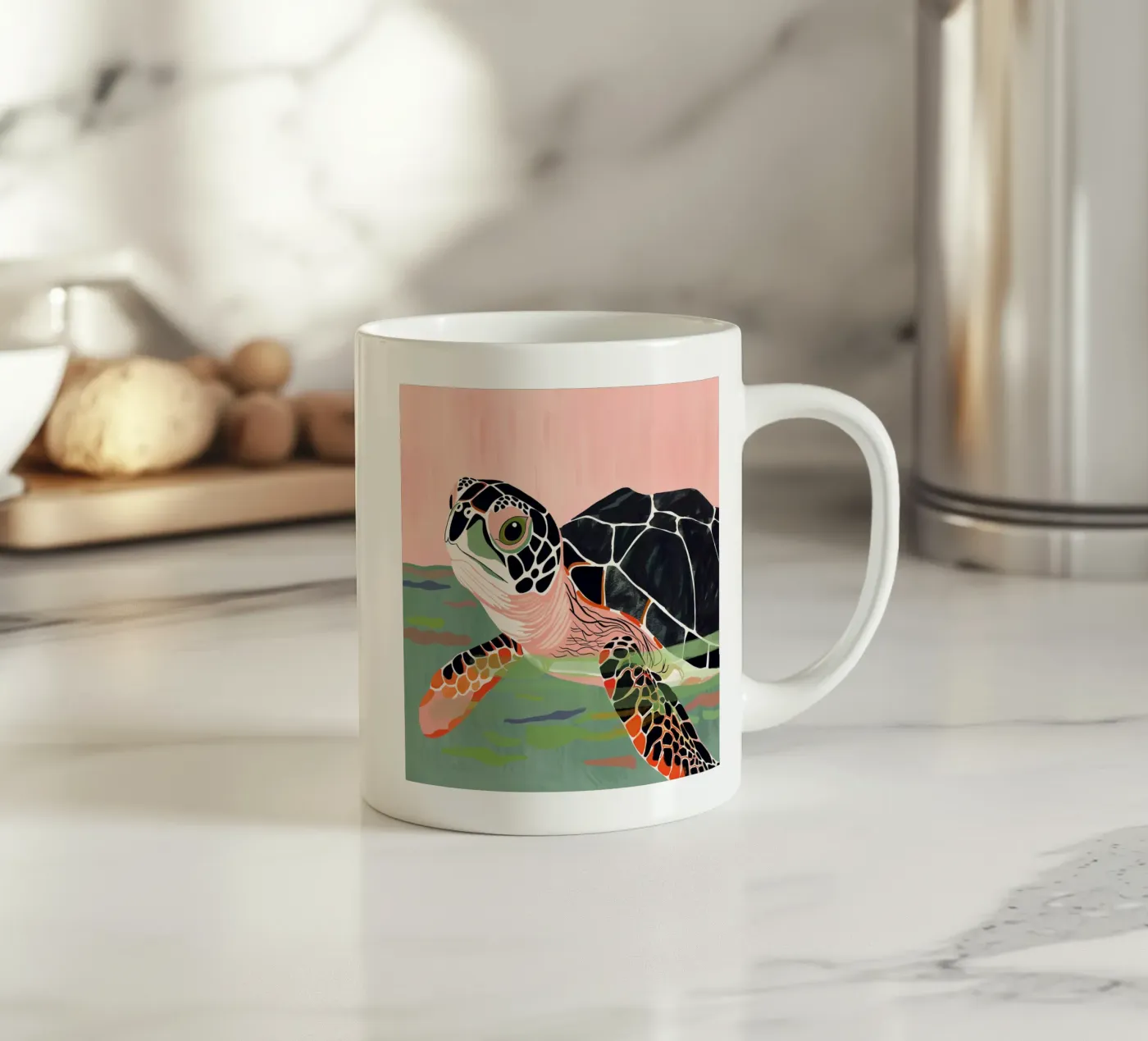 Cute Turtle ceramic mug by ArtsySesta