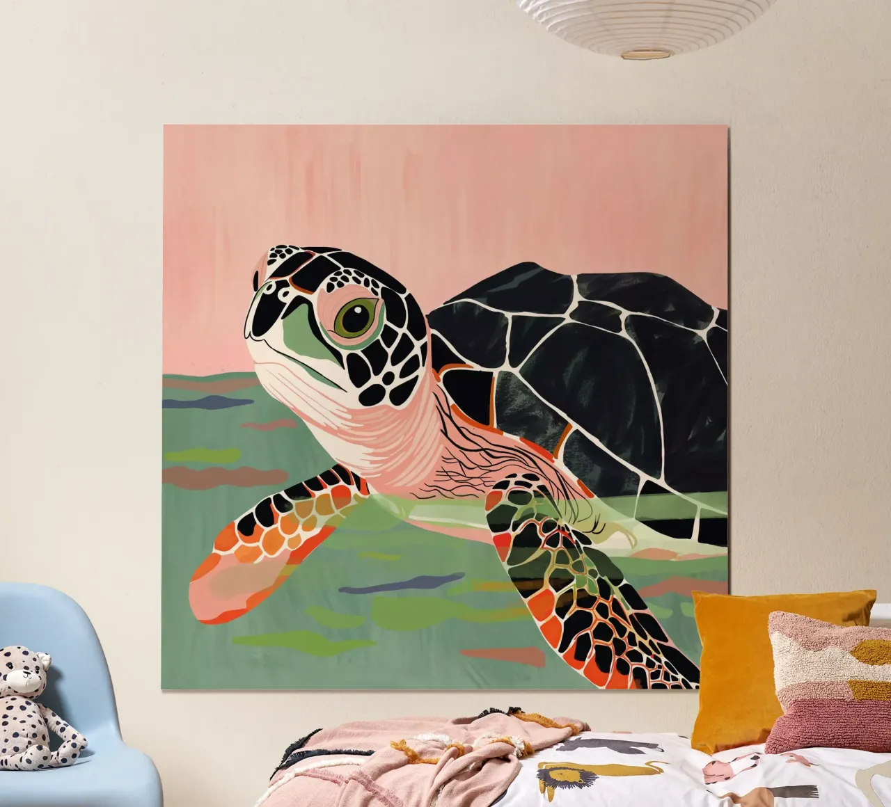Tartaruga carina poster con telaio in plastica da ArtsySesta