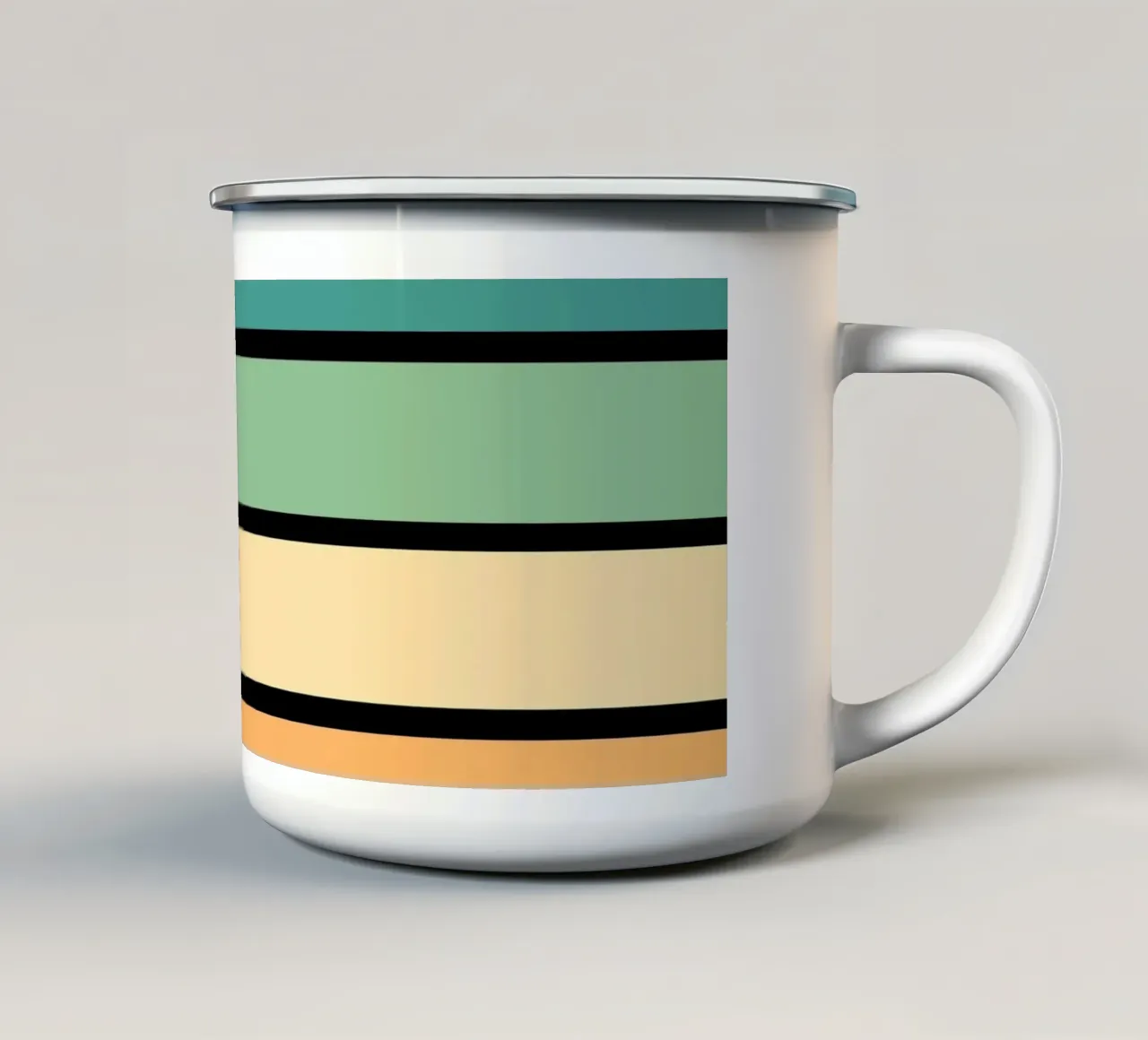 Arcobaleno a strisce morbide e retrò tazza in smalto da Timeless moderna