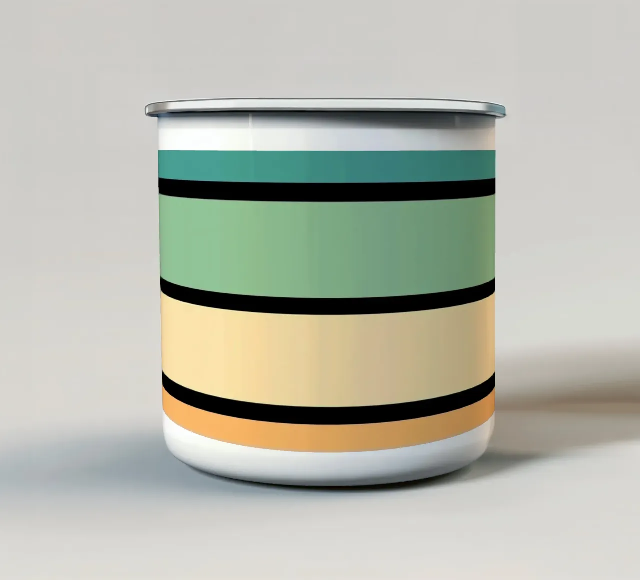 Arcobaleno a strisce morbide e retrò tazza in smalto da Timeless moderna