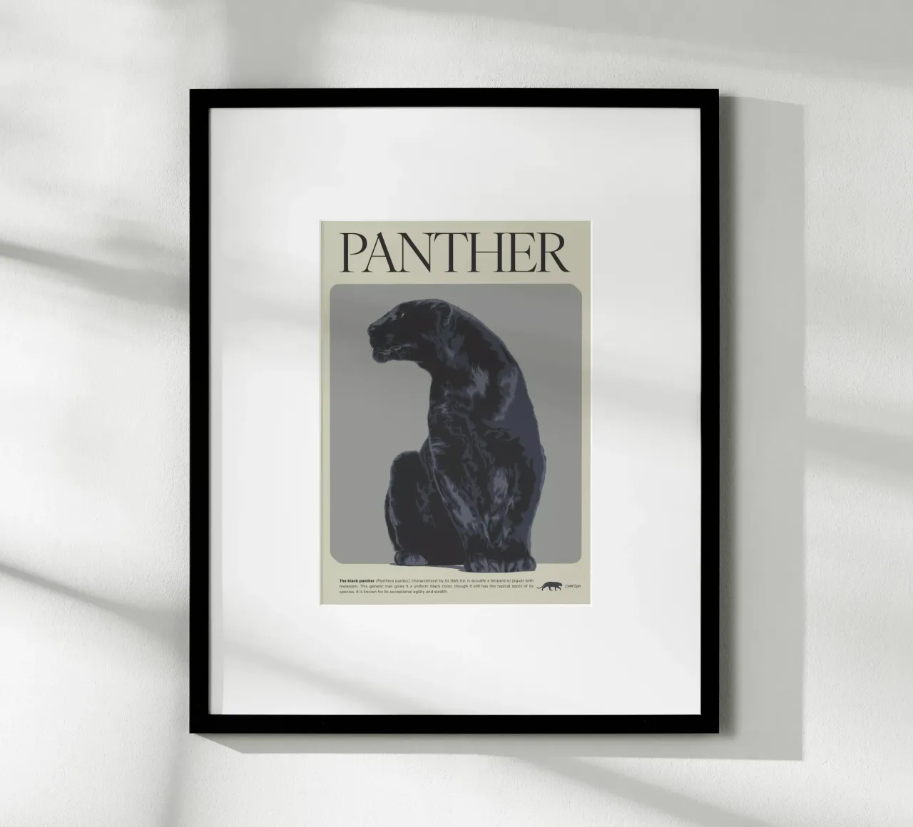 PANTHER poster con telaio in legno da Cranio Dsgn
