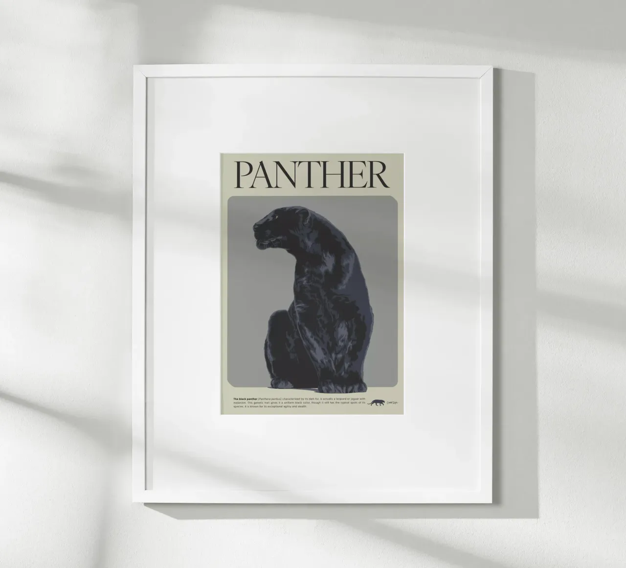 PANTHER poster con telaio in legno da Cranio Dsgn
