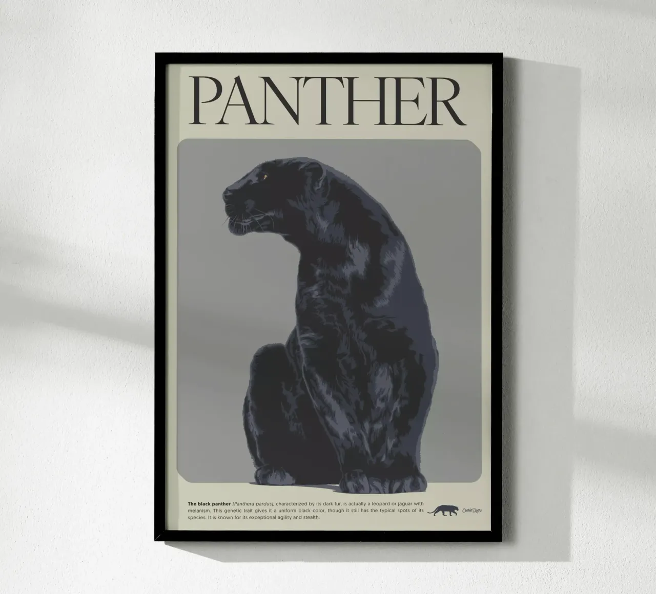 PANTHER poster con telaio in legno da Cranio Dsgn