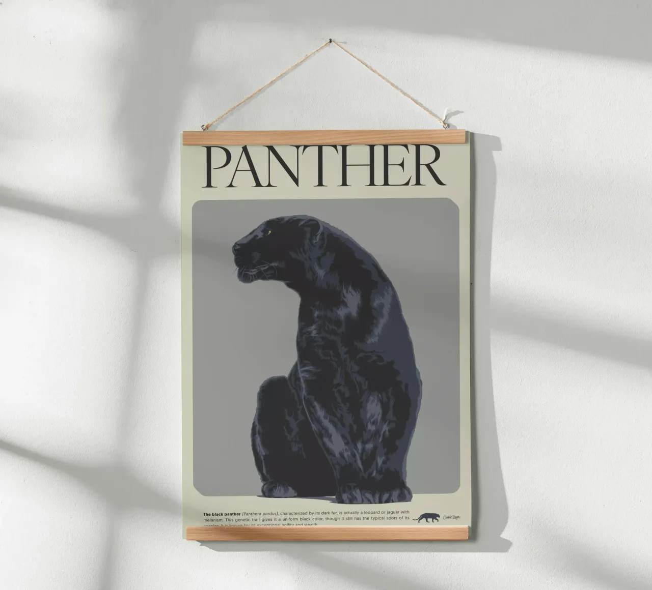 PANTHER poster con telaio in legno da Cranio Dsgn