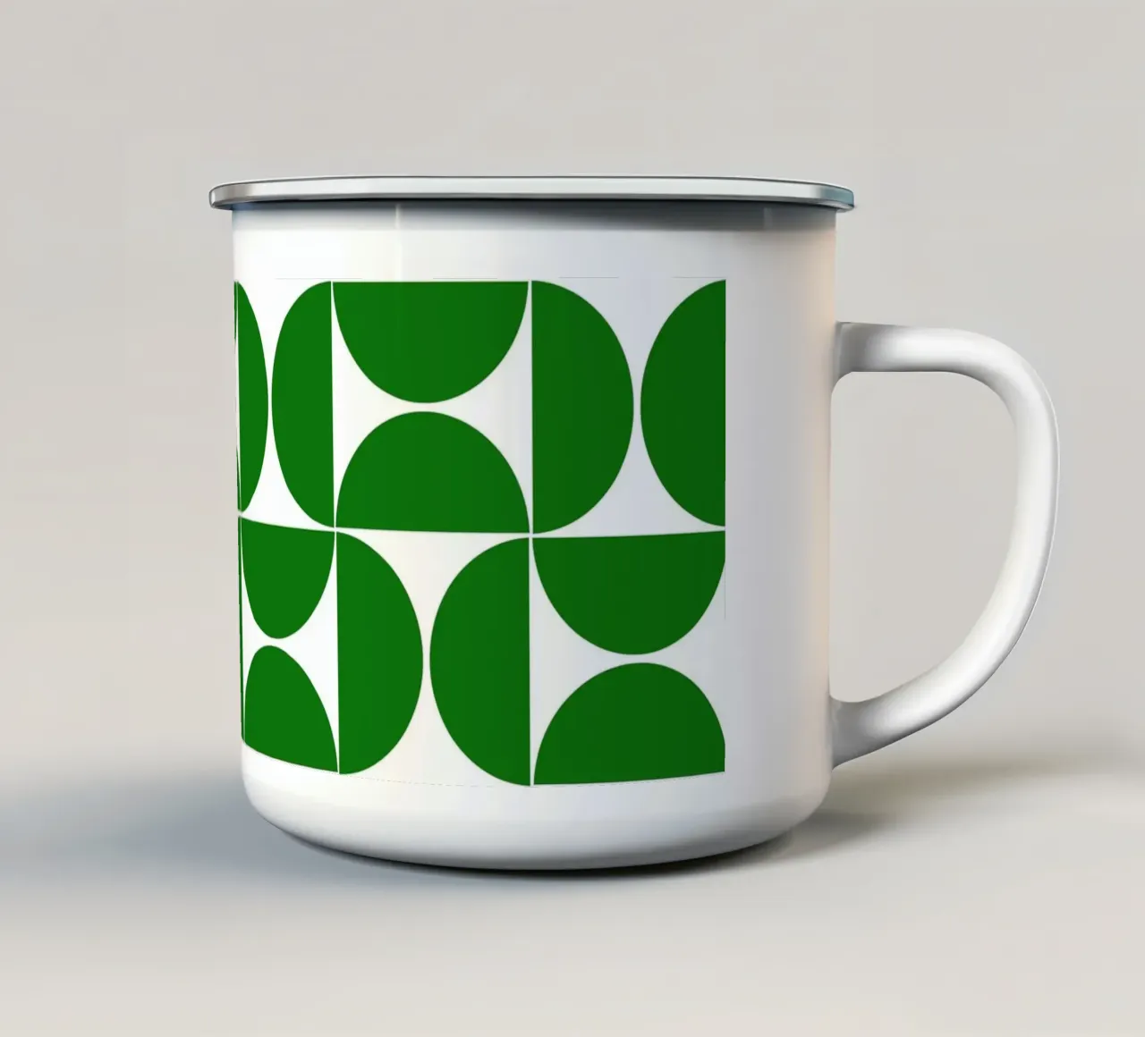 Forme moderne di metà secolo in verde tazza in smalto da Timeless moderna