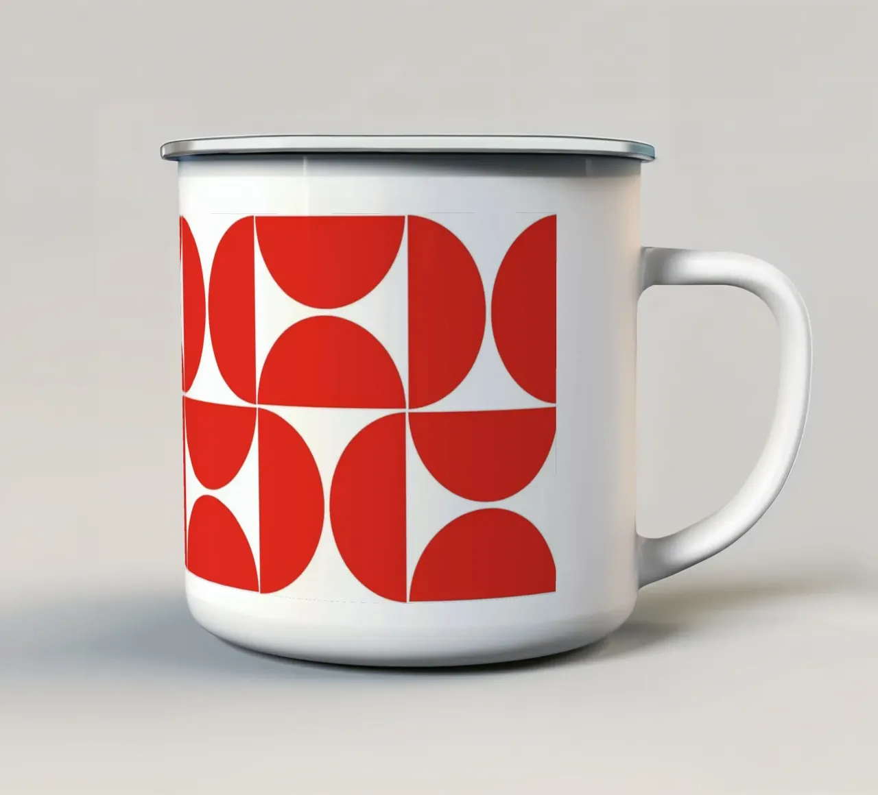 Forme moderne di metà secolo rosse tazza in smalto da Timeless moderna