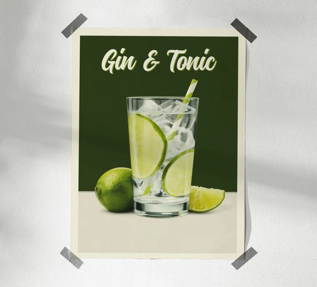 Gin & Tonic classico al lime carta hahnemühle da Cocktail Party
