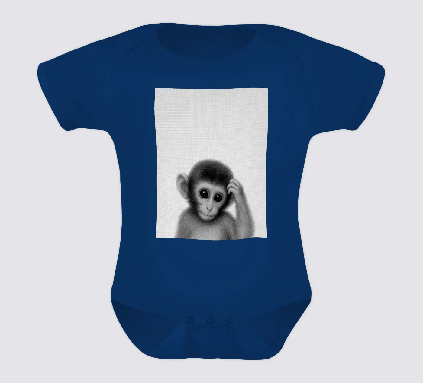 Monkey Kurzarm Babybody von Ella Barga