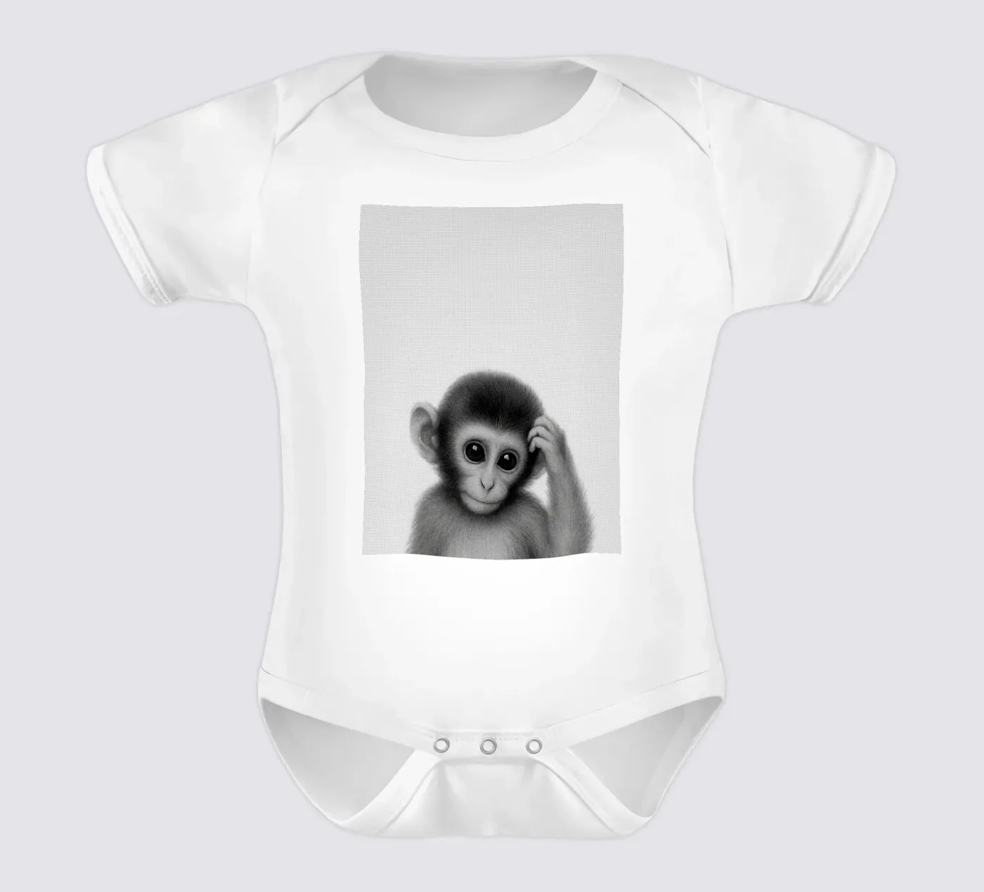 Monkey Kurzarm Babybody von Ella Barga