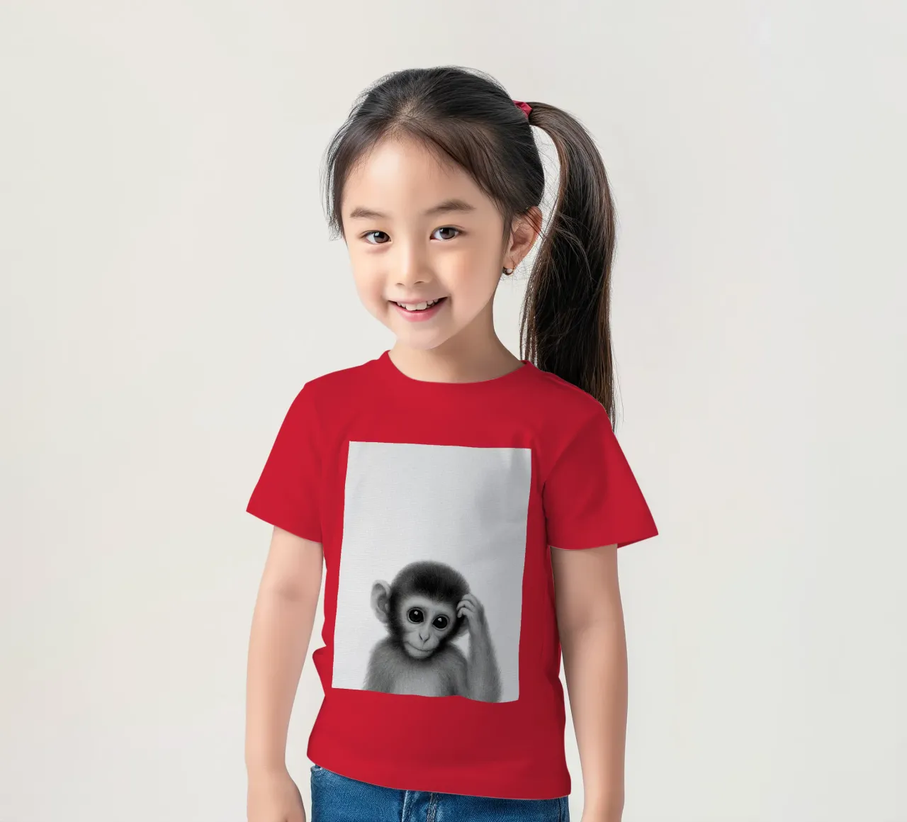 Monkey kinder t-shirt van Ella Barga