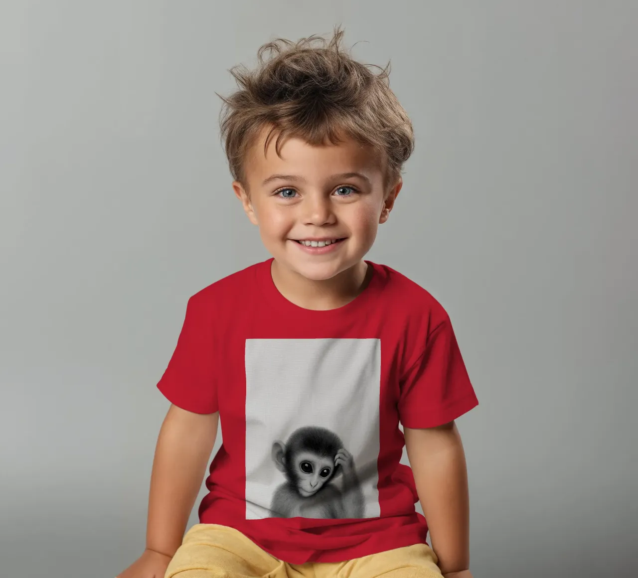 Monkey kinder t-shirt van Ella Barga