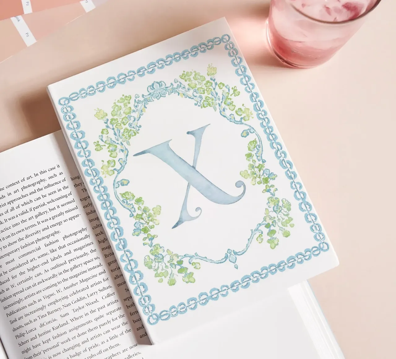 Letter X, Botanical print, Crest notebook by The Custom Letter